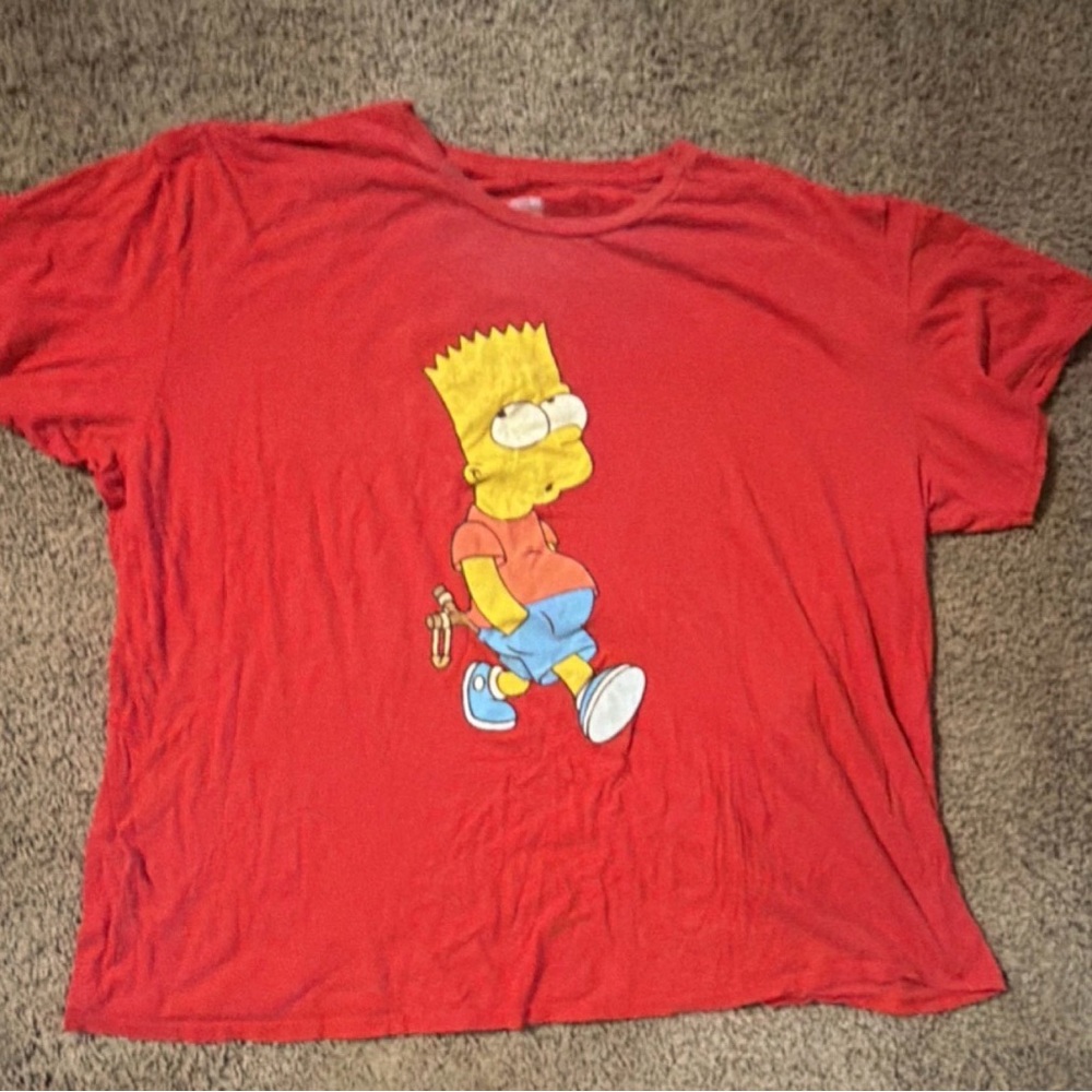 Red Bart Simpson Graphic Tee